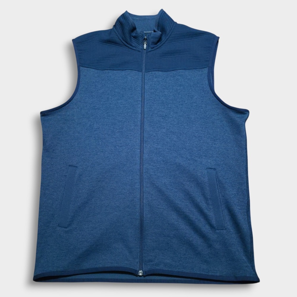 Under‎ Armour Storm Sweater Fleece Full Zip Golf Vest Blue Mens Large Jacket